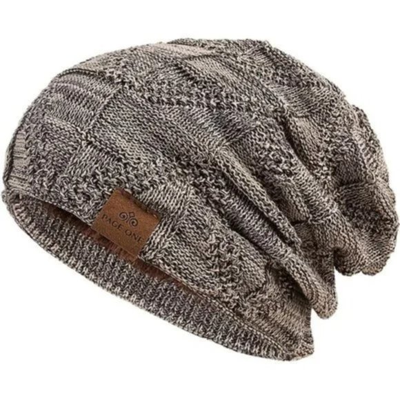 New Mens Winter Beanie Warm Fleece Lined Skull Cap Khaki - Picture 2 of 5